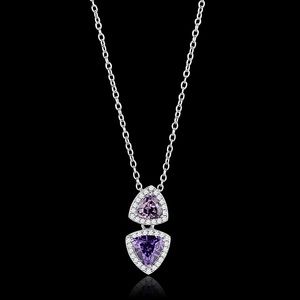 .925 Silver & CZ & Amethyst Necklace
